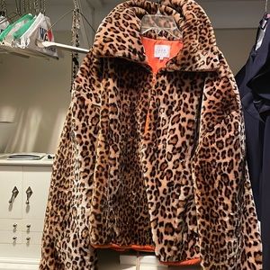 Just One Answer Half Zip Leopard Print